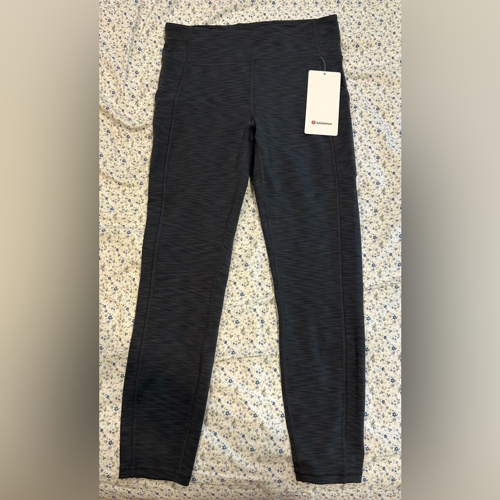 Lululemon Invigorate High Rise Gray Black Leggings 25”